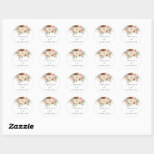 Sticker Rond Élégant Boho Terracotta Mariage floral (Feuille)