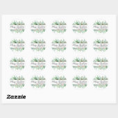 Sticker Rond Elegant Botanical Greenery Christmas (Feuille)