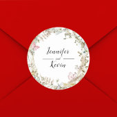 Sticker Rond Elégant Botanical Greenery Mariage d'aquarelle