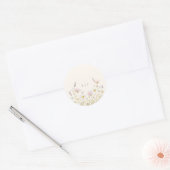 Sticker Rond Elegant Botanical Wildflowers Monogram Wedding (Enveloppe)