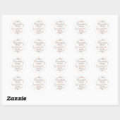 Sticker Rond Elegant Botanical Wreath with Zen Quote (Feuille)