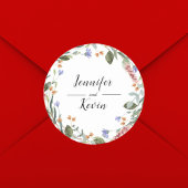 Sticker Rond Elégant Botanique Colorful Mariage de verdure