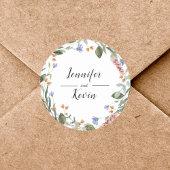 Sticker Rond Elégant Botanique Colorful Mariage de verdure