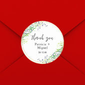 Sticker Rond Elégant Botanique Gold Merci Mariage