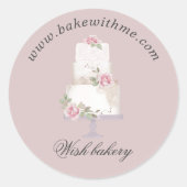 Sticker Rond Élégant Boulangerie à gâteau à trois niveaux Stick (Devant)