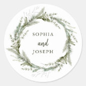 Sticker Rond Elégant Bouquet | Mariage de Noël (Devant)