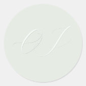 Sticker Rond Élégant Bride Groom Initiales Faux Mariage en reli (Devant)