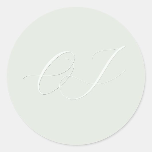 Sticker Rond Élégant Bride Groom Initiales Faux Mariage en reli (Devant)