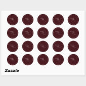 Sticker Rond Elegant Burgundy Wedding (Feuille)