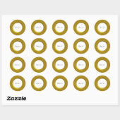 Sticker Rond Élégant cadre doré (Feuille)