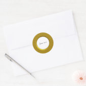 Sticker Rond Élégant cadre doré (Enveloppe)