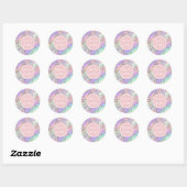 Sticker Rond Elégant cadre rose floral : Pour chaque occasion (Feuille)