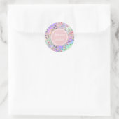 Sticker Rond Elégant cadre rose floral : Pour chaque occasion (Sac)