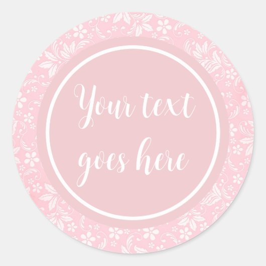 Sticker Rond Elégant cadre rose floral : Pour chaque occasion (Devant)