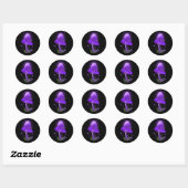 Sticker Rond Élégant Casquette Enky brillant violet champignon (Feuille)