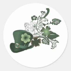 Sticker Rond Élégant Casquette Shamrock