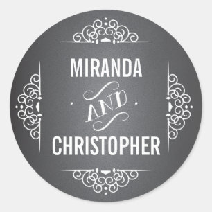 Sticker Rond Élégant Chalkboard Amour Personnalisé Favonalized