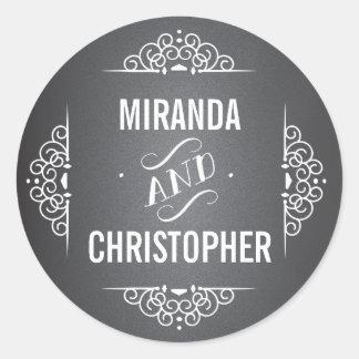 Sticker Rond Élégant Chalkboard Amour Personnalisé Favonalized