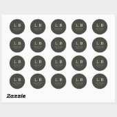 Sticker Rond Elegant Charcoal Thank You Note (Feuille)