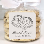 Sticker Rond Élégant Cheval Rustique Pays Élégant Fête des mari