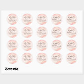 Sticker Rond Élégant Chic Blush Parties scintillant or rose Scr (Feuille)