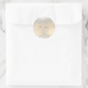 Sticker Rond Élégant Chic Cœurs en Or