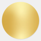 Sticker Rond Élégant Chic Glamor Faux Gold Blank Modèle (Devant)