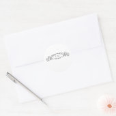 Sticker Rond Élégant & Chic mariage monogramme de crête botaniq (Enveloppe)