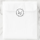 Sticker Rond Élégant Chic Moderne Simple Chic Monogramme (Sac)