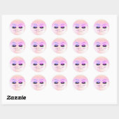 Sticker Rond Élégant Chic Parties scintillant Bokeh, Faux Lashe (Feuille)