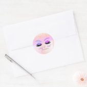 Sticker Rond Élégant Chic Parties scintillant Bokeh, Faux Lashe (Enveloppe)