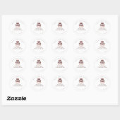 Sticker Rond Elegant Chocolate Berry Cake Bakery Product (Feuille)