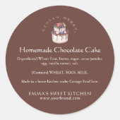 Sticker Rond Elegant Chocolate Berry Cake Ingredient (Devant)