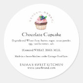 Sticker Rond Elegant Chocolate Berry Cupcake Bakery Product (Devant)