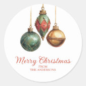 Sticker Rond Elegant Christmas Ornaments (Devant)