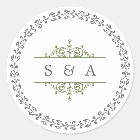 Sticker Rond Élégant classique classique classique classique ma (Devant)