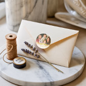 Sticker Rond Élégant classique moderne photo personnalisée blan