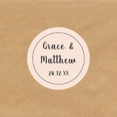 Sticker Rond Élégant classique rose vierge Mariage minimaliste