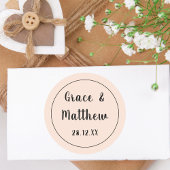 Sticker Rond Élégant classique rose vierge Mariage minimaliste