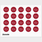 Sticker Rond Élégant Classique Script Personnalisé Rayure de No (Feuille)