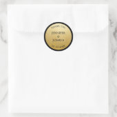 Sticker Rond Elégant Classy Gold Foil Black Mariage Cadeau Favo (Sac)