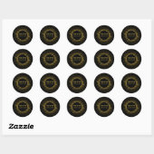 Sticker Rond Élégant Classy Sparkle Gold Parties scintillant Hé (Feuille)