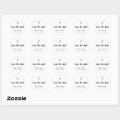 Sticker Rond Elegant Clean Mariage Gold Heart Enregistrer la da (Feuille)