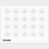Sticker Rond Elegant Clean Mariage Gold Heart Enregistrer la da (Feuille)