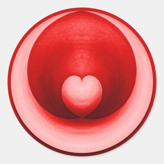 Sticker Rond Élégant coeur d'amour de la Saint-Valentin (Devant)