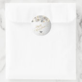 Sticker Rond Elégant coeur d'or, ornements de Noël (Sac)