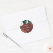 Sticker Rond Elegant Color Rose Floral (Enveloppe)