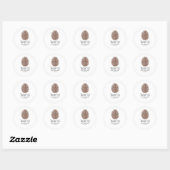 Sticker Rond Élégant Cône de Pin Rustique Simple Mariage Champê (Feuille)