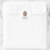 Sticker Rond Élégant Cône de Pin Rustique Simple Mariage Champê (Sac)