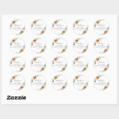 Sticker Rond Elegant Copper & Earthy White Bridal Shower (Feuille)
